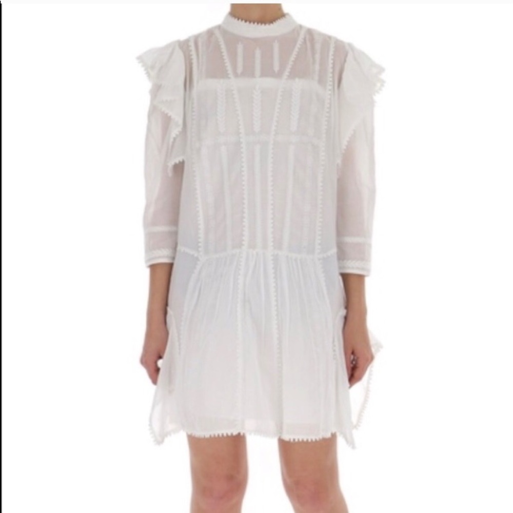 White Indian cotton embroidered dress